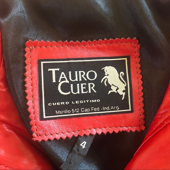 Red Real leather jacket - Picture 4 of 4